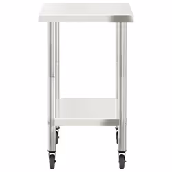 vidaXL Kitchen Work Table with Wheels Prep Catering Table Stainless Steel - 82.5 x 55 x 85 cm - Additional view 5