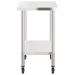 vidaXL Kitchen Work Table with Wheels Prep Catering Table Stainless Steel - 110 x 55 x 85 cm - Additional view 5