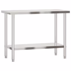 vidaXL Kitchen Work Table Food Prep Work Bench Catering Table Stainless Steel - 110 x 55 x 85 cm - Additional view 6