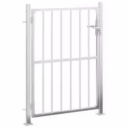 vidaXL Garden Gate Driveway Entrance Gate Outdoor Fence Gate Stainless Steel - 100 x 150 cm