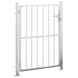 vidaXL Garden Gate Driveway Entrance Gate Outdoor Fence Gate Stainless Steel - 100 x 150 cm