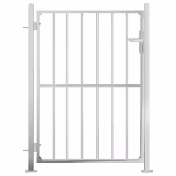 vidaXL Garden Gate Driveway Entrance Gate Outdoor Fence Gate Stainless Steel - 100 x 150 cm