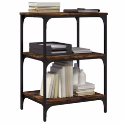 vidaXL Printer Stand 3-Tier Office Printer Table Smoked Oak Engineered Wood - Additional view 5