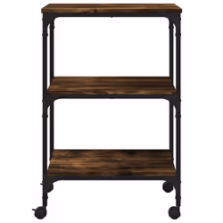vidaXL Printer Stand 3-Tier Office Printer Table Smoked Oak Engineered Wood - Additional view 6