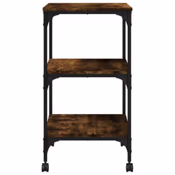 vidaXL Printer Stand 3-Tier Office Printer Table Smoked Oak Engineered Wood - Additional view 7