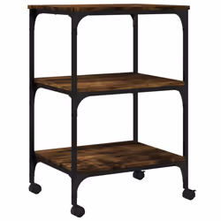 vidaXL Printer Stand 3-Tier Office Printer Table Smoked Oak Engineered Wood - Additional view 8