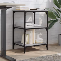 vidaXL Printer Stand 3-Tier Office Printer Table Grey Sonoma Engineered Wood