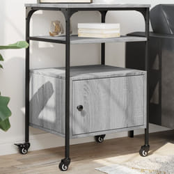vidaXL Printer Stand 3-Tier Grey Sonoma 50x40x76 cm Engineered Wood