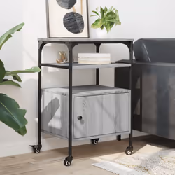 vidaXL Printer Stand 3-Tier Grey Sonoma 50x40x76 cm Engineered Wood