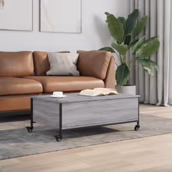 vidaXL Coffee Table withÂ Wheels Hall Side Table Grey Sonoma EngineeredÂ Wood - Additional view 2