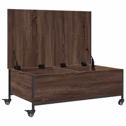 vidaXL Coffee Table withÂ Wheels Hall Side Table Brown Oak EngineeredÂ Wood - Additional view 6