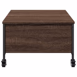 vidaXL Coffee Table withÂ Wheels Hall Side Table Brown Oak EngineeredÂ Wood - Additional view 7