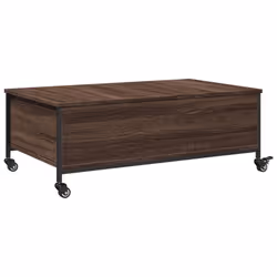 vidaXL Coffee Table withÂ Wheels Hall Side Table Brown Oak EngineeredÂ Wood - Additional view 8