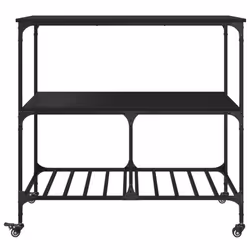 vidaXL Kitchen Trolley Rolling Cart Storage Cart Trolley Black Engineered Wood - Additional view 6