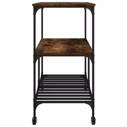 vidaXL Kitchen Trolley Rolling Cart Storage Cart Smoked Oak Engineered Wood - Additional view 7
