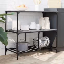 vidaXL Kitchen Trolley Rolling Cart Storage Cart Grey Sonoma Engineered Wood - Additional view 2