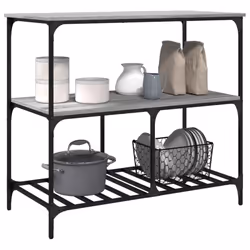 vidaXL Kitchen Trolley Rolling Cart Storage Cart Grey Sonoma Engineered Wood - Additional view 4