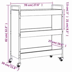 vidaXL Kitchen Trolley Rolling Cart Storage Cart Sonoma Oak Engineered Wood - Additional view 3