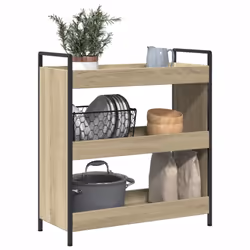 vidaXL Kitchen Trolley Rolling Cart Storage Cart Sonoma Oak Engineered Wood - Additional view 4