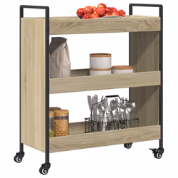 vidaXL Kitchen Trolley Rolling Cart Storage Cart Sonoma Oak Engineered Wood - Additional view 5