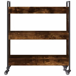 vidaXL Kitchen Trolley Rolling Cart Storage Cart Smoked Oak Engineered Wood - Additional view 6