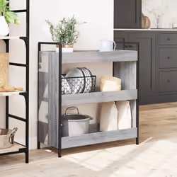 vidaXL Kitchen Trolley Rolling Cart Storage Cart Grey Sonoma Engineered Wood - Additional view 2