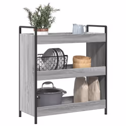 vidaXL Kitchen Trolley Rolling Cart Storage Cart Grey Sonoma Engineered Wood - Additional view 4