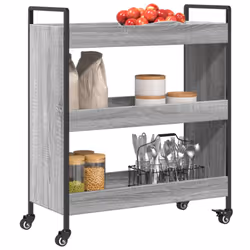 vidaXL Kitchen Trolley Rolling Cart Storage Cart Grey Sonoma Engineered Wood - Additional view 5