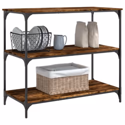vidaXL Kitchen Trolley Rolling Cart Storage Cart Smoked Oak Engineered Wood - Additional view 4