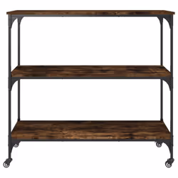 vidaXL Kitchen Trolley Rolling Cart Storage Cart Smoked Oak Engineered Wood - Additional view 6