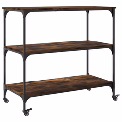 vidaXL Kitchen Trolley Rolling Cart Storage Cart Smoked Oak Engineered Wood - Additional view 8