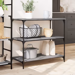 vidaXL Kitchen Trolley Rolling Cart Storage Cart Grey Sonoma Engineered Wood - Additional view 2