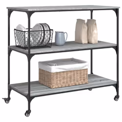 vidaXL Kitchen Trolley Rolling Cart Storage Cart Grey Sonoma Engineered Wood - Additional view 5