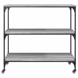vidaXL Kitchen Trolley Rolling Cart Storage Cart Grey Sonoma Engineered Wood - Additional view 6