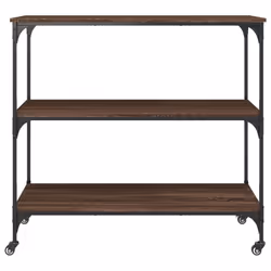 vidaXL Kitchen Trolley Rolling Cart Storage Cart Brown Oak Engineered Wood - Additional view 6