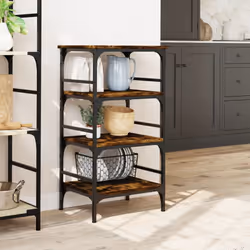 vidaXL Kitchen Trolley Rolling Cart Storage Cart Smoked Oak Engineered Wood