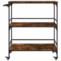 vidaXL Kitchen Trolley Rolling Cart Storage Cart Smoked Oak Engineered Wood - Additional view 6