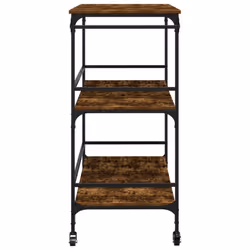 vidaXL Kitchen Trolley Rolling Cart Storage Cart Smoked Oak Engineered Wood - Additional view 7