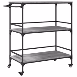 vidaXL Kitchen Trolley Rolling Cart Storage Cart Grey Sonoma Engineered Wood