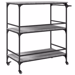 vidaXL Kitchen Trolley Rolling Cart Storage Cart Grey Sonoma Engineered Wood - Additional view 8