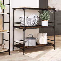vidaXL Kitchen Trolley Rolling Cart Storage Cart Brown Oak Engineered Wood - Additional view 2
