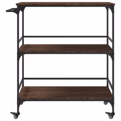 vidaXL Kitchen Trolley Rolling Cart Storage Cart Brown Oak Engineered Wood - Additional view 6