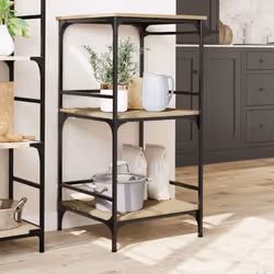 vidaXL Kitchen Trolley Rolling Cart Storage Cart Sonoma Oak Engineered Wood