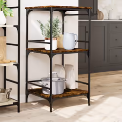 vidaXL Kitchen Trolley Rolling Cart Storage Cart Smoked Oak Engineered Wood - Additional view 2