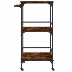 vidaXL Kitchen Trolley Rolling Cart Storage Cart Smoked Oak Engineered Wood - Additional view 6