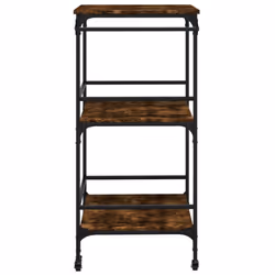 vidaXL Kitchen Trolley Rolling Cart Storage Cart Smoked Oak Engineered Wood - Additional view 7