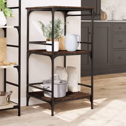 vidaXL Kitchen Trolley Rolling Cart Storage Cart Brown Oak Engineered Wood