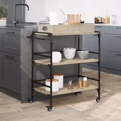 vidaXL Kitchen Trolley Rolling Cart Storage Cart Sonoma Oak Engineered Wood