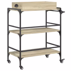 vidaXL Kitchen Trolley Rolling Cart Storage Cart Sonoma Oak Engineered Wood - Additional view 8