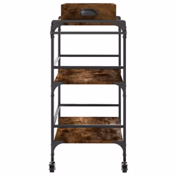 vidaXL Kitchen Trolley Rolling Cart Storage Cart Smoked Oak Engineered Wood - Additional view 7